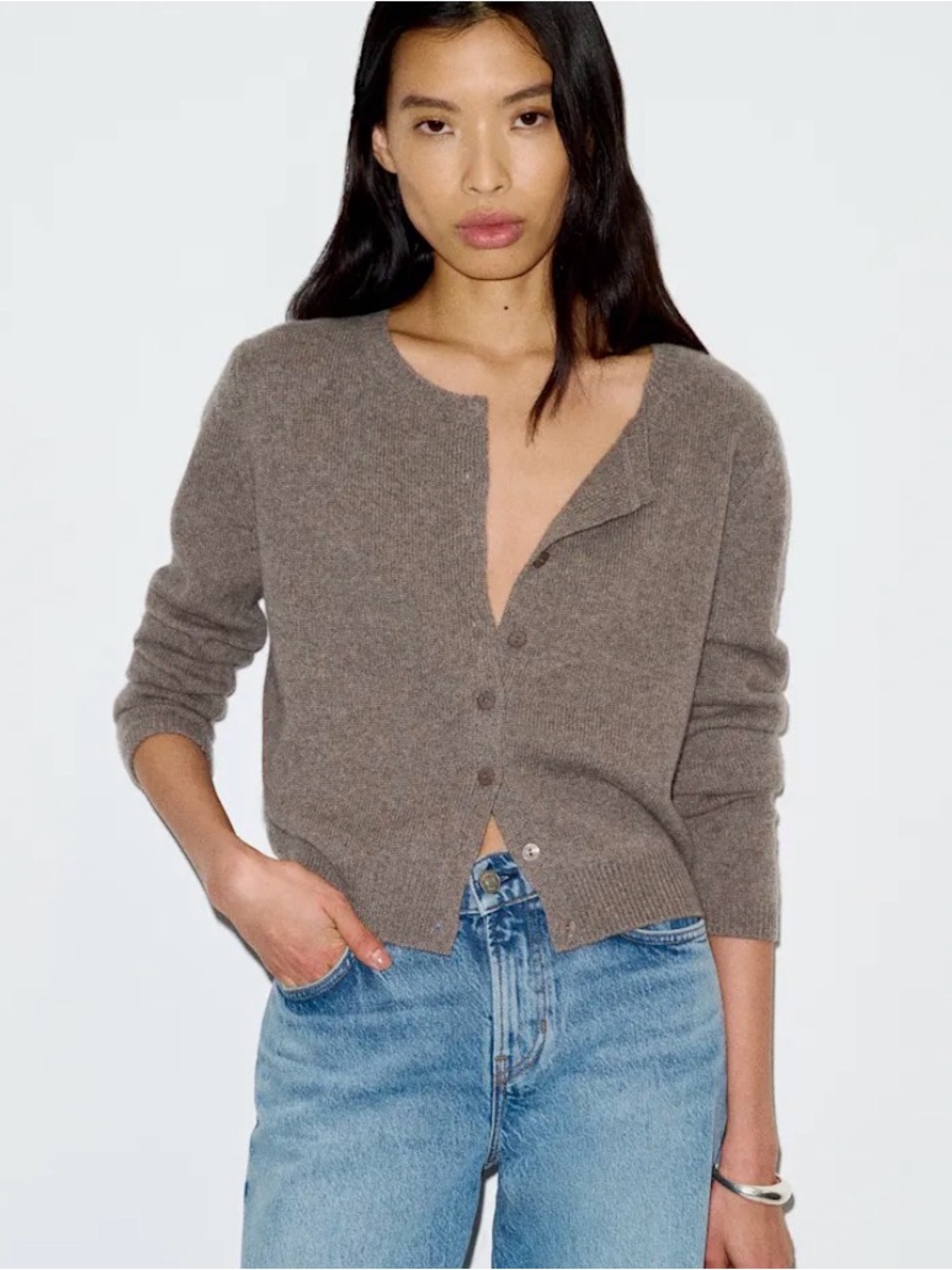 Reformation Clara Crew Cashmere Cardigan